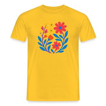 Vintage Blumen Rund - Männer T-Shirt - Gelb - Vorne - AI Model Male 178 dark (178cm)