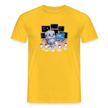 404: Schlaf nicht gefunden - Männer T-Shirt - Gelb - Vorne - AI Model Male 178 dark (178cm)