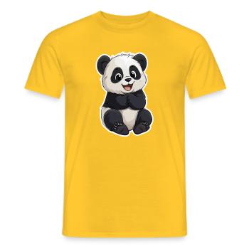 Ours panda mignon - T-shirt homme - jaune - Devant - AI Model Male 178 dark (178cm)