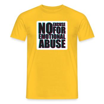 Mutig: Keine Entschuldigung für emotionales Missbrauchsdesign - Männer T-Shirt - Gelb - Vorne - AI Model Male 178 dark (178cm)
