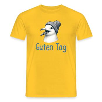 Moin oiseau mouette mer du Nord Bonnet Bonne journée - T-shirt homme - jaune - Devant - AI Model Male 178 dark (178cm)