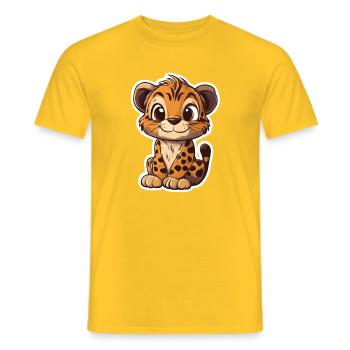 Süsser Tiger – Lustige Geschenkidee für Kinder - Männer T-Shirt - Gelb - Vorne - AI Model Male 178 dark (178cm)