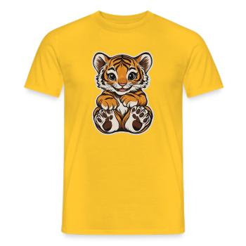 Süsser Tiger – Lustige Geschenkidee für Kinder - Männer T-Shirt - Gelb - Vorne - AI Model Male 178 dark (178cm)