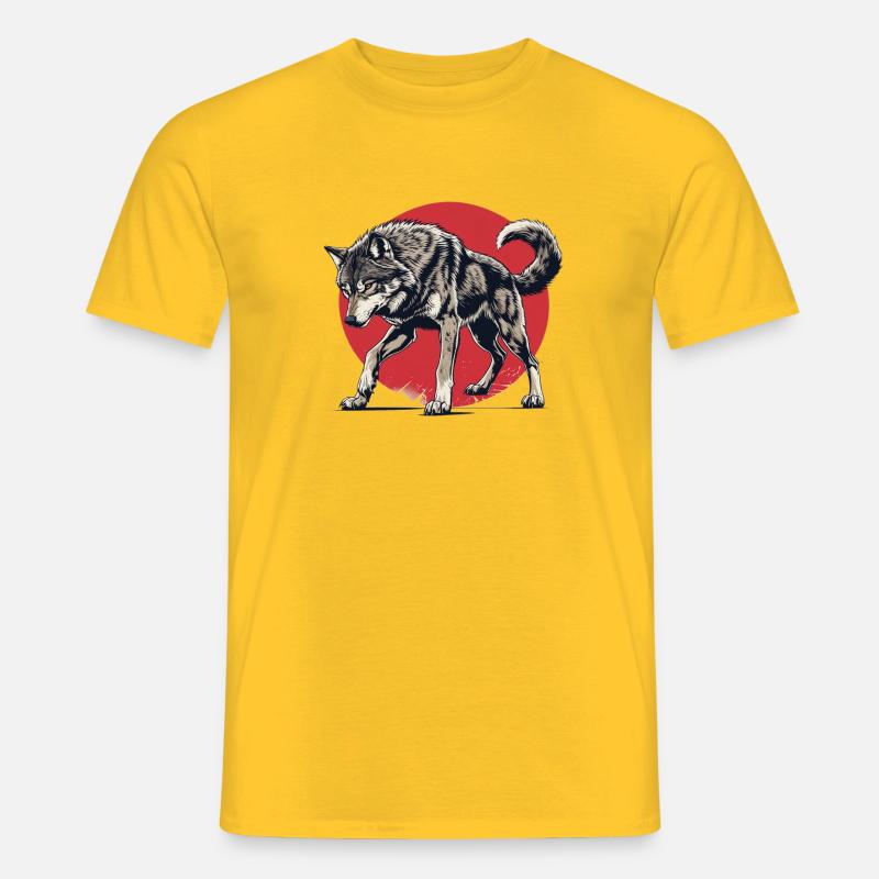 Epischer Wolf - Männer T-Shirt - Gelb