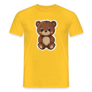 Süßer Bär – Geschenkidee für Wald- & Tierfans - Männer T-Shirt - Gelb - Vorne - AI Model Male 178 dark (178cm)