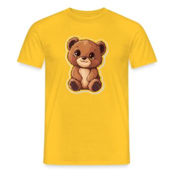 Süßer Bär – Geschenkidee für Wald- & Tierfans - Männer T-Shirt - Gelb - Vorne - AI Model Male 178 dark (178cm)