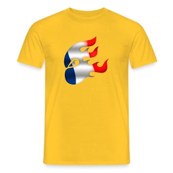Drapeau de la France - France - Ninja - T-shirt homme - jaune - Devant - AI Model Male 178 dark (178cm)