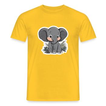Elefant - Männer T-Shirt - Gelb - Vorne - AI Model Male 178 dark (178cm)