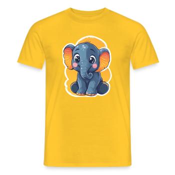 Éléphant - T-shirt homme - jaune - Devant - AI Model Male 178 dark (178cm)