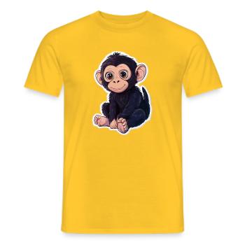 Monkey Cute Monkey Gift for Monkey Fans - Men's T-Shirt - yellow - Front - AI Model Male 178 dark (178cm)