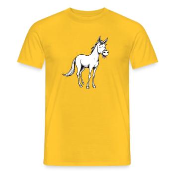 Lustiges Pferd - Männer T-Shirt - Gelb - Vorne - AI Model Male 178 dark (178cm)