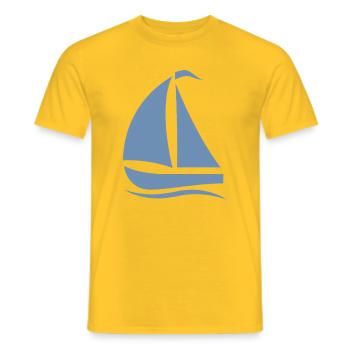 Minimalistische Segelboot Silhouette Nordsee  - Männer T-Shirt - Gelb - Vorne - AI Model Male 178 dark (178cm)