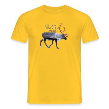 Felisem Natalem Christi - Men's T-Shirt - yellow - Front - AI Model Male 178 dark (178cm)