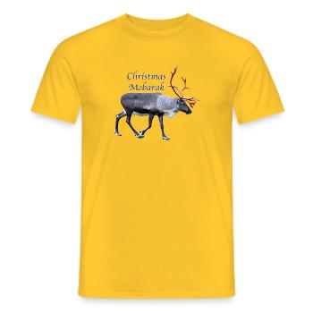 Weihnachten Mobarak - Männer T-Shirt - Gelb - Vorne - AI Model Male 178 dark (178cm)