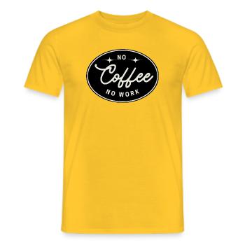 No coffee no work – Minimalist vintage t-shirt ca - Men's T-Shirt - yellow - Front - AI Model Male 178 dark (178cm)