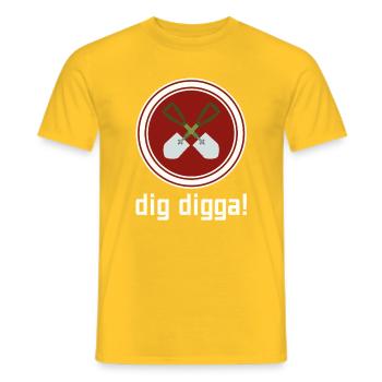 creuse digga ! - T-shirt homme - jaune - Devant - AI Model Male 178 dark (178cm)