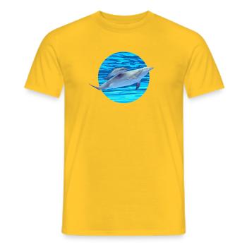 Delfin - Männer T-Shirt - Gelb - Vorne - AI Model Male 178 dark (178cm)