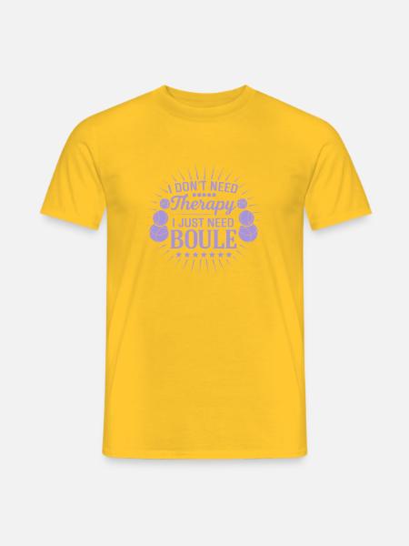 I don't need therapy, just play boules - Men's T-Shirt - yellow