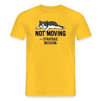 T-shirt Lazy cat – Not moving - T-shirt homme - jaune - Devant - AI Model Male 178 dark (178cm)