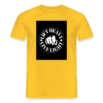 Slogan de motivation avec motif de poing - T-shirt homme - jaune - Devant - AI Model Male 178 dark (178cm)