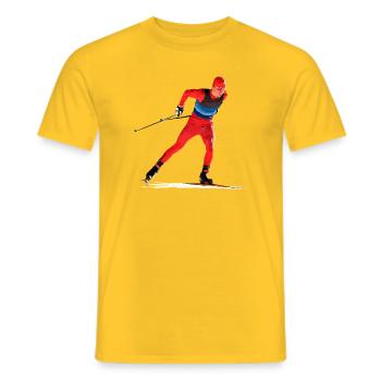 Skilanglauf - Männer T-Shirt - Gelb - Vorne - AI Model Male 178 dark (178cm)