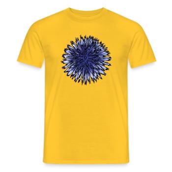 Blue Thistle Flower - Men's T-Shirt - yellow - Front - AI Model Male 178 dark (178cm)