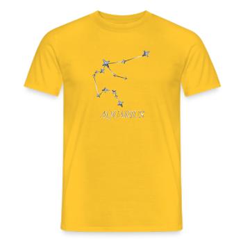Aquarius Sternbild – Silber Minimal-Konstellation - Männer T-Shirt - Gelb - Vorne - AI Model Male 178 dark (178cm)