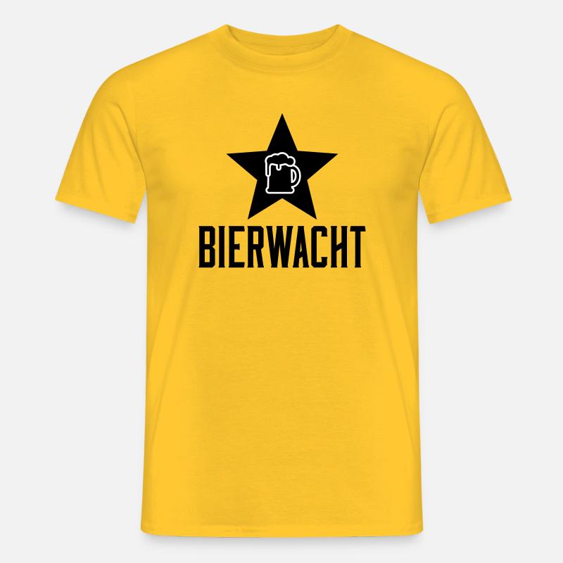 Bierkrug Linienkunst - Männer T-Shirt - Gelb