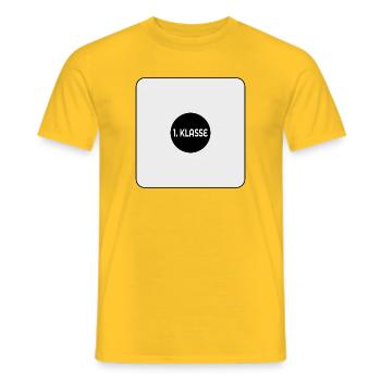 SCHULKIND LEHRER 1. Klasse - WÜRFEL - Männer T-Shirt - Gelb - Vorne - AI Model Male 178 dark (178cm)