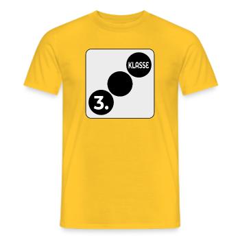 3. Klasse Schulklasse Würfel - Männer T-Shirt - Gelb - Vorne - AI Model Male 178 dark (178cm)