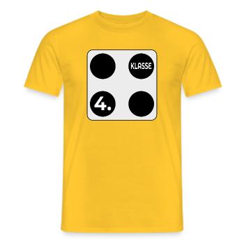 WÜRFEL AUGENZAHL - VIER 4. KLASSE - Männer T-Shirt - Gelb - Vorne - AI Model Male 178 dark (178cm)