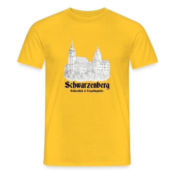 Schwarzenberg Schlossblick - Männer T-Shirt - Gelb - Vorne - AI Model Male 178 dark (178cm)