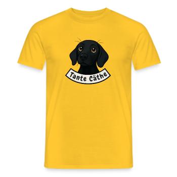 Schweißhund Tante Cäthe - Männer T-Shirt - Gelb - Vorne - AI Model Male 178 dark (178cm)