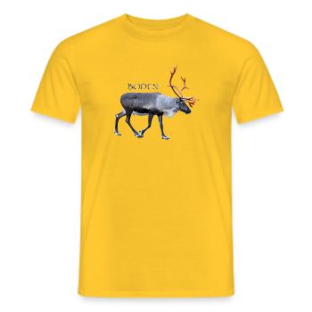 Magischer Rentierhirsch mit röterem Geweih - Männer T-Shirt - Gelb - Vorne - AI Model Male 178 dark (178cm)