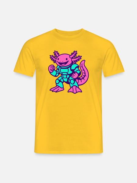 Axolotl Hero - Men's T-Shirt - yellow