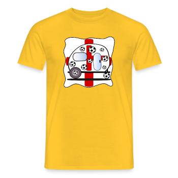 SOCCER CAMPING ENGLAND - Männer T-Shirt - Gelb - Vorne - AI Model Male 178 dark (178cm)