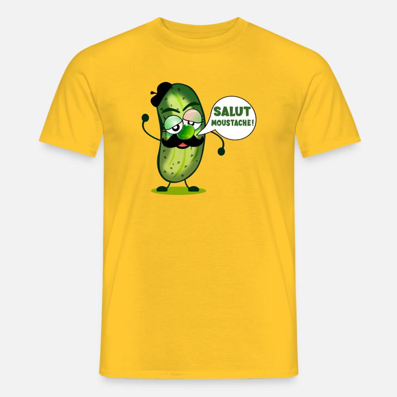 HALLO SCHNURRBART GURKEN - Männer T-Shirt - Gelb