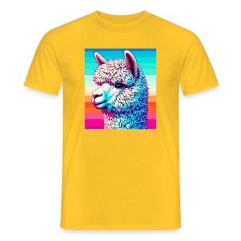 Alpaka - Männer T-Shirt - Gelb - Vorne - AI Model Male 178 dark (178cm)