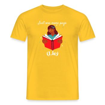 Verloren in einem Buch - Männer T-Shirt - Gelb - Vorne - AI Model Male 178 dark (178cm)