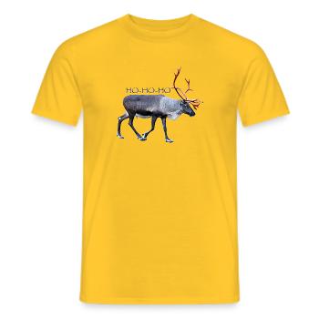 Renne nordique avec bois festifs - T-shirt homme - jaune - Devant - AI Model Male 178 dark (178cm)