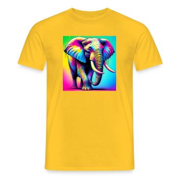 Elefant - Männer T-Shirt - Gelb - Vorne - AI Model Male 178 dark (178cm)