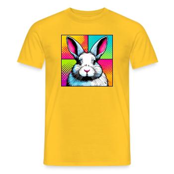 rabbit - Men's T-Shirt - yellow - Front - AI Model Male 178 dark (178cm)