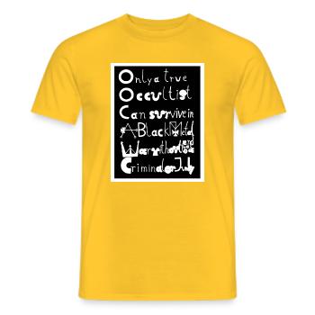 Pouvoir occulte ! - T-shirt homme - jaune - Devant - AI Model Male 178 dark (178cm)