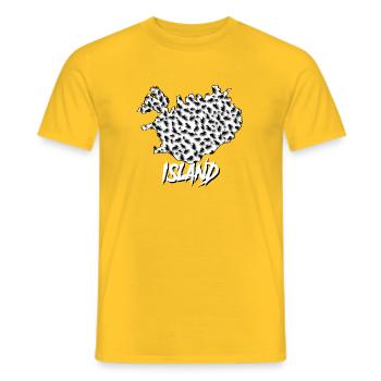 Iceland – where freedom begins in tölt! - Men's T-Shirt - yellow - Front - AI Model Male 178 dark (178cm)