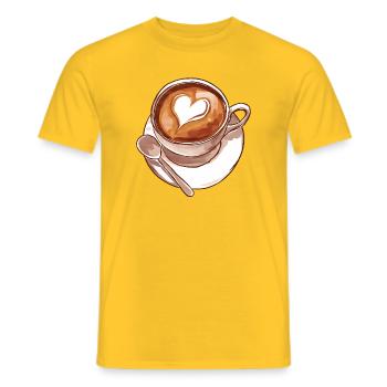 Cup Of Coffee Watercolor - Men's T-Shirt - yellow - Front - AI Model Male 178 dark (178cm)