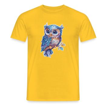 Eule - Männer T-Shirt - Gelb - Vorne - AI Model Male 178 dark (178cm)