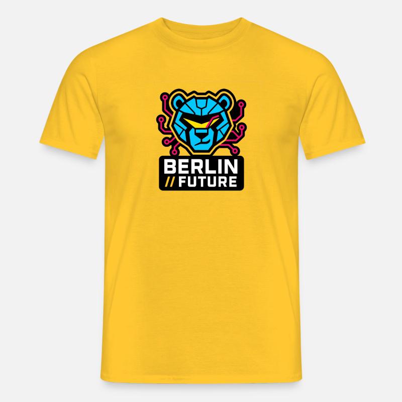 Berlin Future – Cyber Bear - Männer T-Shirt - Gelb