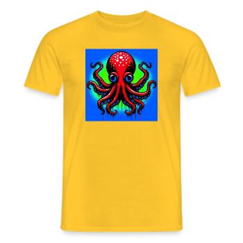 Pieuvre - T-shirt homme - jaune - Devant - AI Model Male 178 dark (178cm)