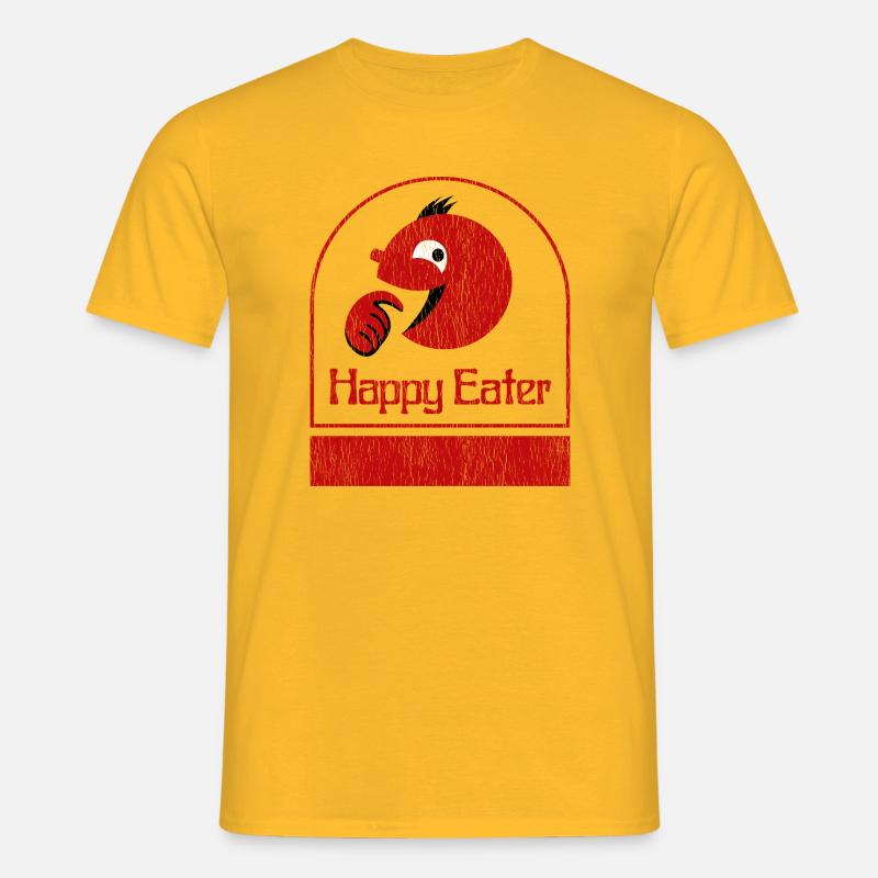 Happy Eater Design Distressed - Männer T-Shirt - Gelb