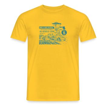 Design de course de sport automobile vintage - T-shirt homme - jaune - Devant - AI Model Male 178 dark (178cm)